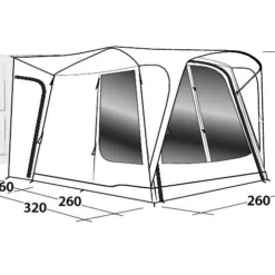 Outwell Milestone Shade Air Drive Away Awning -UK Outdoor Equipment Sales 2024 111093 milestone shade air drawing perspective 2