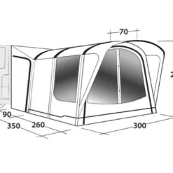 Outwell Newburg 260 Drive Away Awning -UK Outdoor Equipment Sales 2024 111102 newburg 260 drawing perspective2