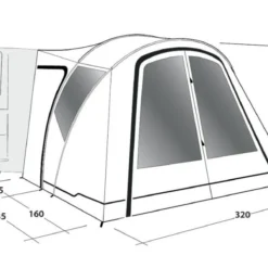 Outwell Lakecrest Drive Away Awning -UK Outdoor Equipment Sales 2024 111166 lakecrest drawing perspective2