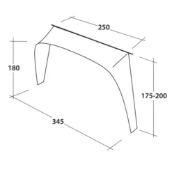 Outwell Lounge Vehicle Connector L -UK Outdoor Equipment Sales 2024 111356 lounge vehicle connector l drawing perspective2