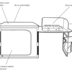 Outwell Padres Kitchen Table With Bamboo Table Top & Side Unit -UK Outdoor Equipment Sales 2024 531139 padres kitchen table w. side unit feature photo 2