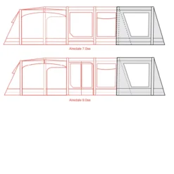 Outdoor Revolution Airedale 7.0SE / 9.0SE Front Porch Extension -UK Outdoor Equipment Sales 2024 airedale 7se 9se front porch extension floorplan 3