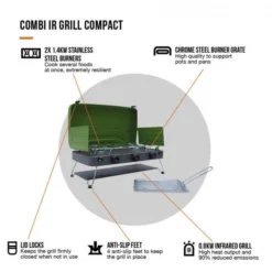 Vango Combi IR Compact Grill Cooker -UK Outdoor Equipment Sales 2024 combi ir grill compact 4