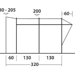 Easy Camp Wimberly Drive Away Awning -UK Outdoor Equipment Sales 2024 dimensions diagram