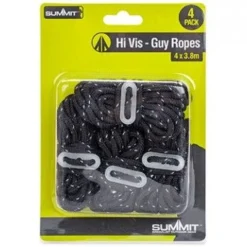 Pack Of 4 Black High Vis Guy Ropes