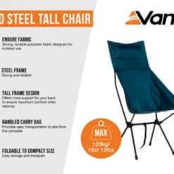 Vango Micro Steel Tall Chair -UK Outdoor Equipment Sales 2024 micro steel tall infographic low res