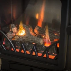 Provence 3kw Portable Gas Heater In Matt Black -UK Outdoor Equipment Sales 2024 provence lifestyle matt black log set close up img 3036 1