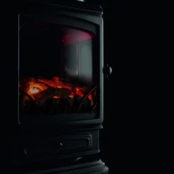 Provence 3kw Portable Gas Heater In Matt Black -UK Outdoor Equipment Sales 2024 provence closeup logs