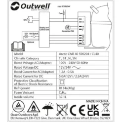 Outwell Arctic Chill 40 -UK Outdoor Equipment Sales 2024 specs