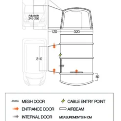 Vango Galli III Tall Air Drive Away Awning -UK Outdoor Equipment Sales 2024 vango 2020 awnings floorplan galli tall 1