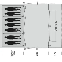 Outwell Vermont 7PE Tent Package -UK Outdoor Equipment Sales 2024 vermont 7pe floorplan 1