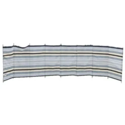 Blue Diamond 9 Pole Sand/Grey Contemporary Stripe Windbreak